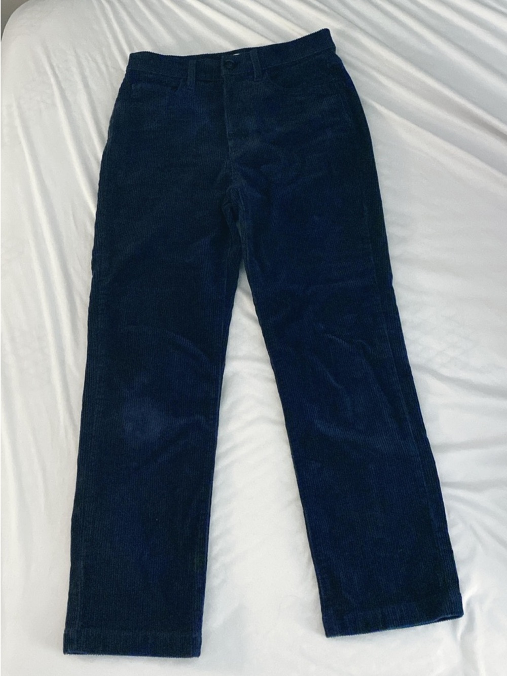 LOFT Navy High Rise Corduroy Straight Leg Pants